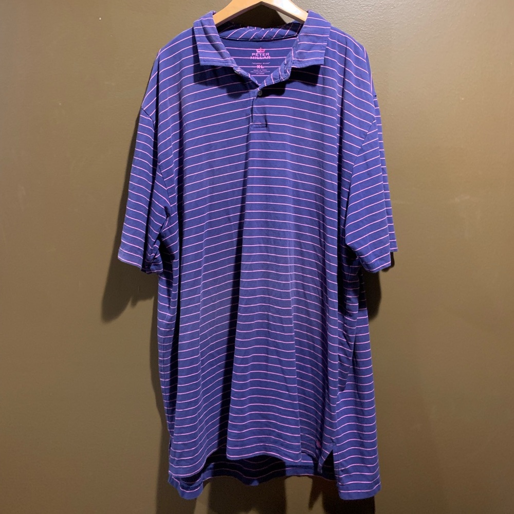 Peter Millar Seaside Wash Striped Golf Polo XL